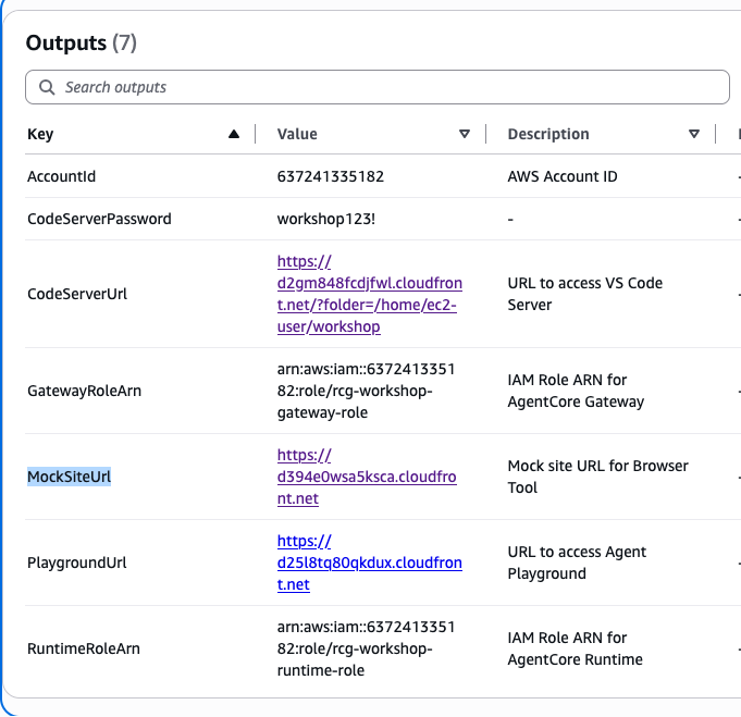 CloudFormation MockSiteUrl