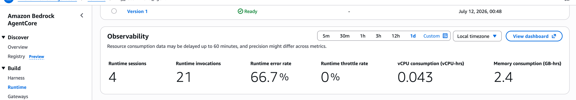 Runtime Observability 메트릭